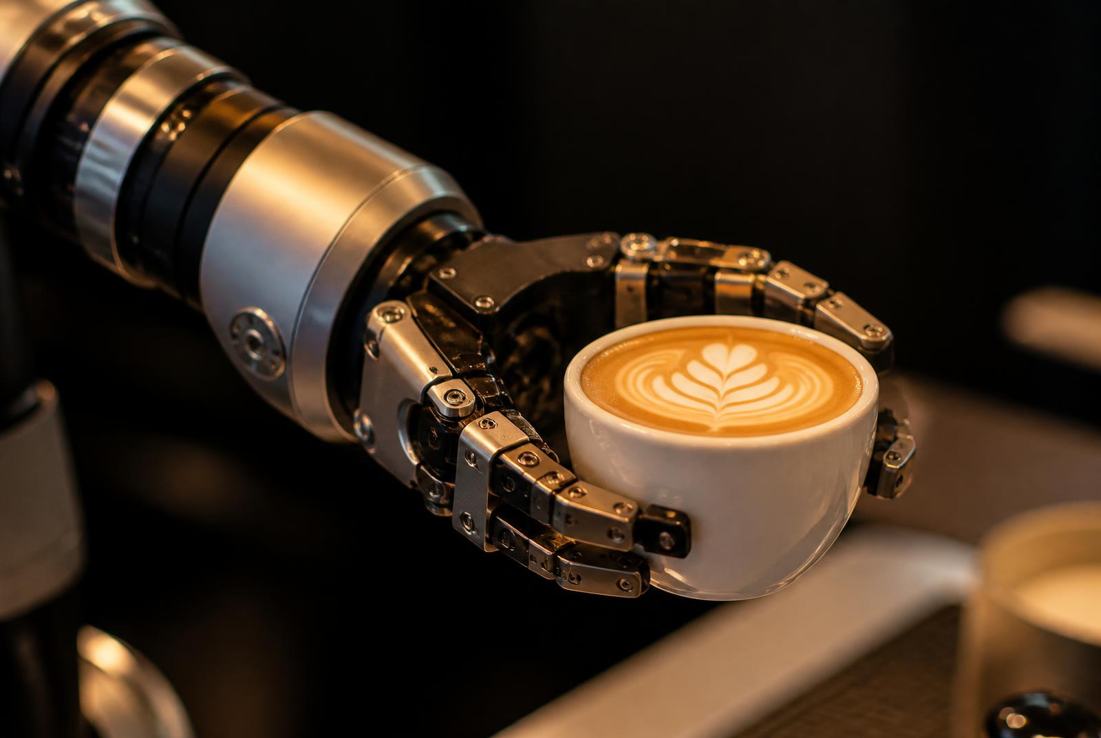 Robotkar kávét készít egy eseményen